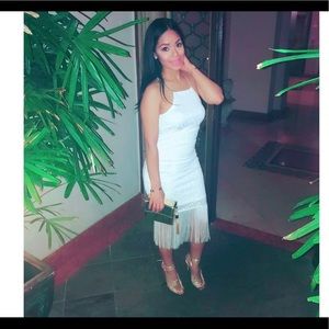 Material Girl Off White Tassel Dress